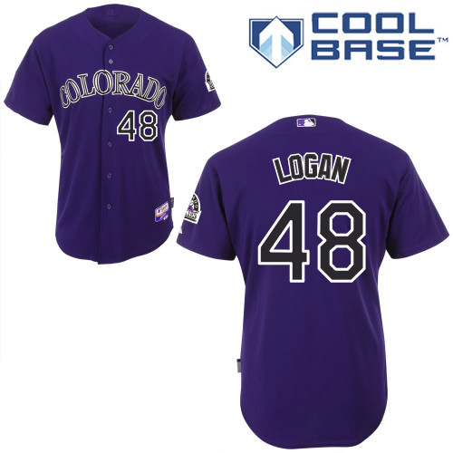 Boone Logan #48 Youth Baseball Jersey-Colorado Rockies Authentic Alternate 1 Cool Base MLB Jersey